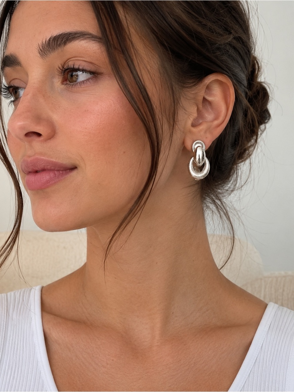 ✨🤍 Vintage Coro Silver Tone Clip-On Earrings | Classic Linked Design ✨🤍